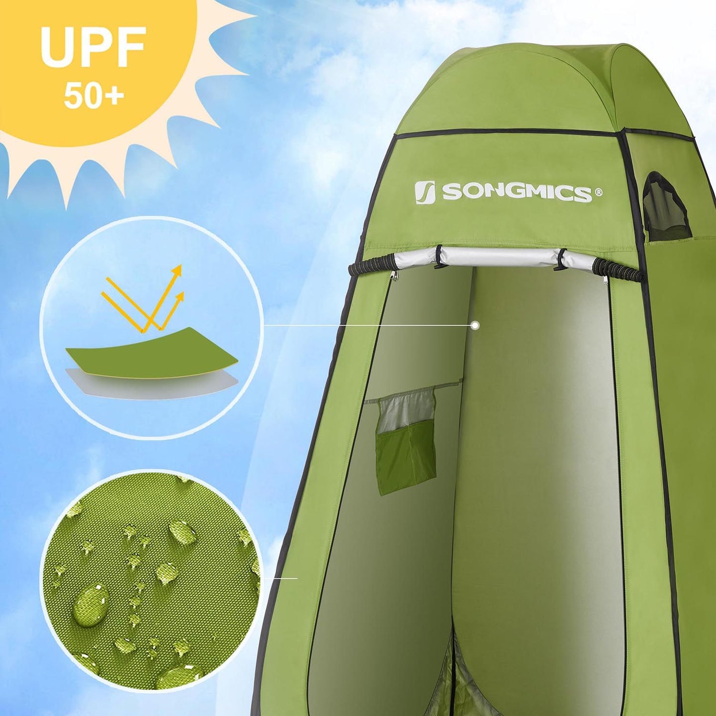 Portable Pop-Up Tent - Fabric - Blue - Dressing Room Privacy Shelter for Outdoor Use