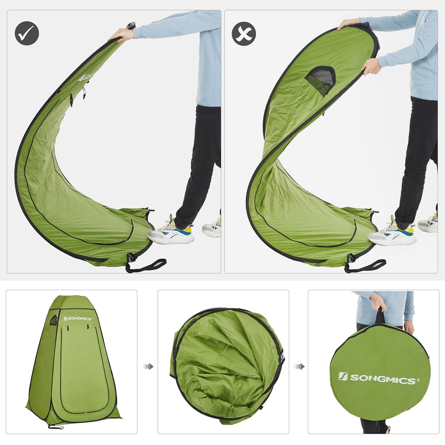 Portable Pop-Up Tent - Fabric - Blue - Dressing Room Privacy Shelter for Outdoor Use
