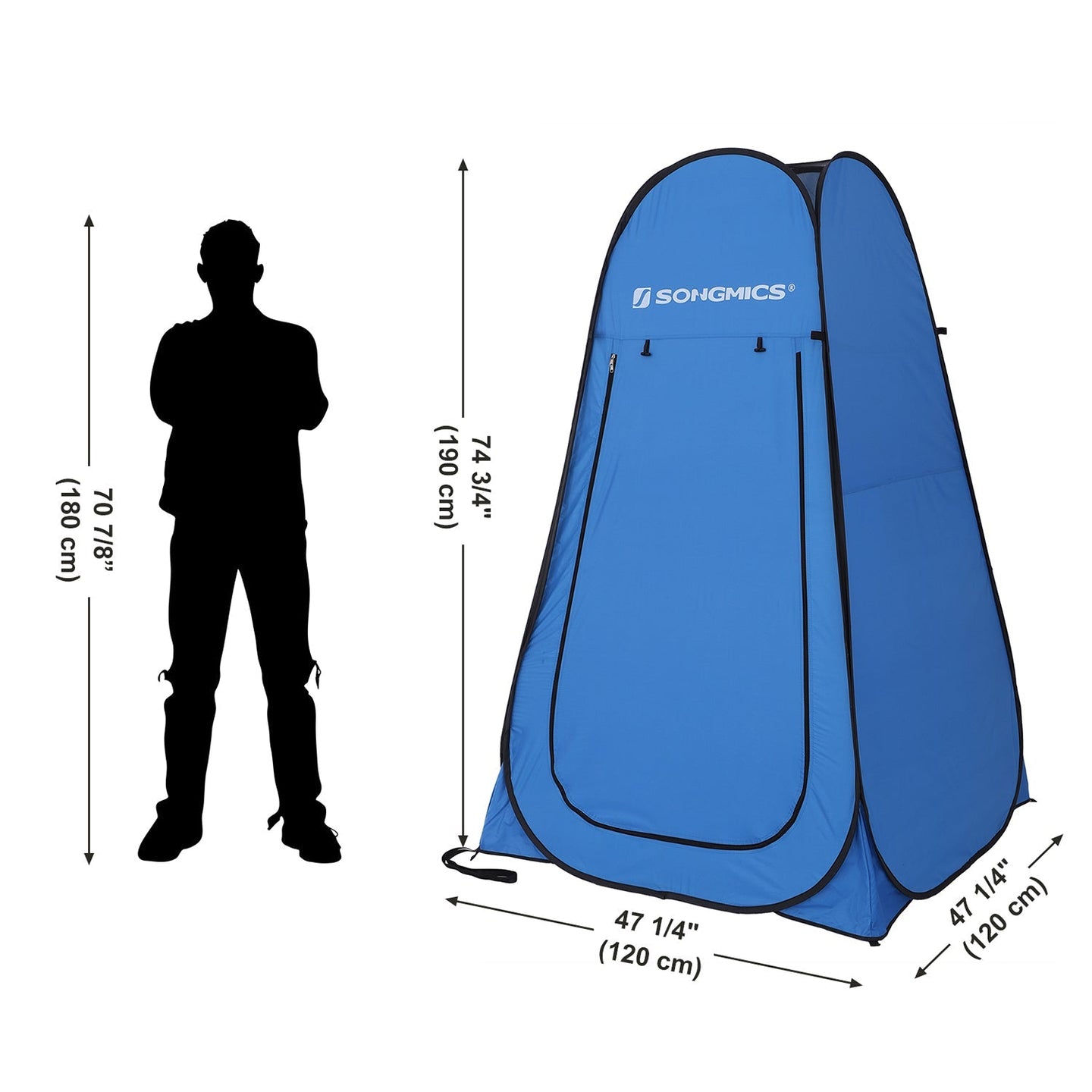 Portable Pop-Up Tent - Fabric - Blue - Dressing Room Privacy Shelter for Outdoor Use