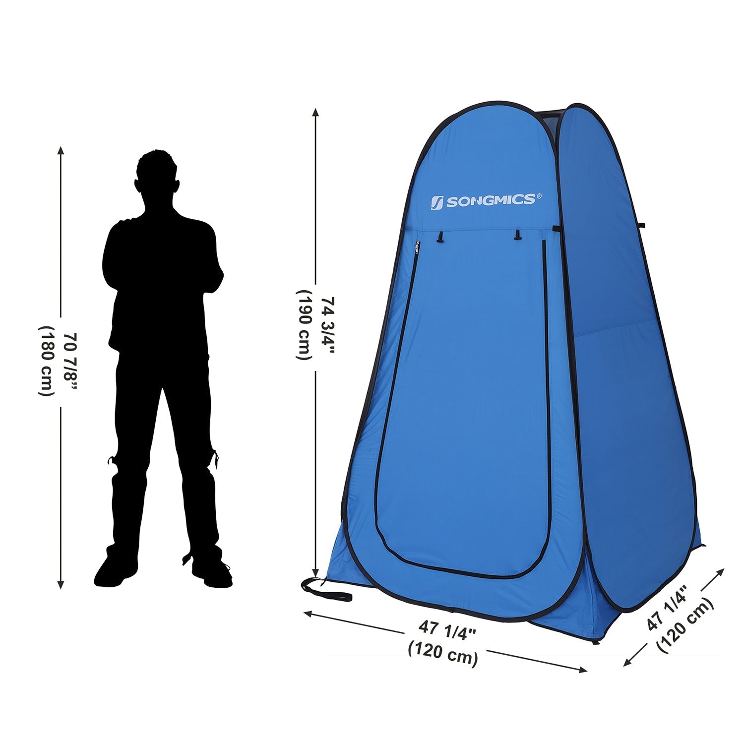 Portable Pop-Up Tent - Fabric - Blue - Dressing Room Privacy Shelter for Outdoor Use