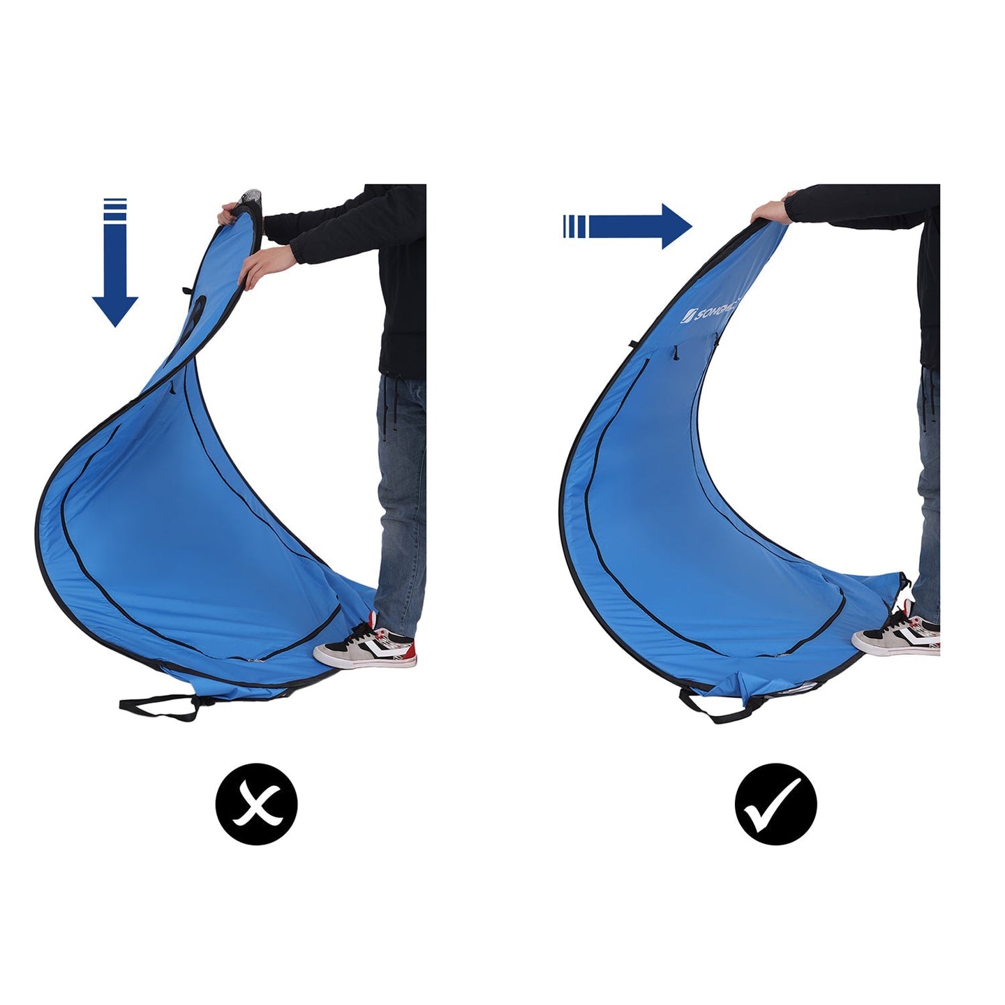 Portable Pop-Up Tent - Fabric - Blue - Dressing Room Privacy Shelter for Outdoor Use