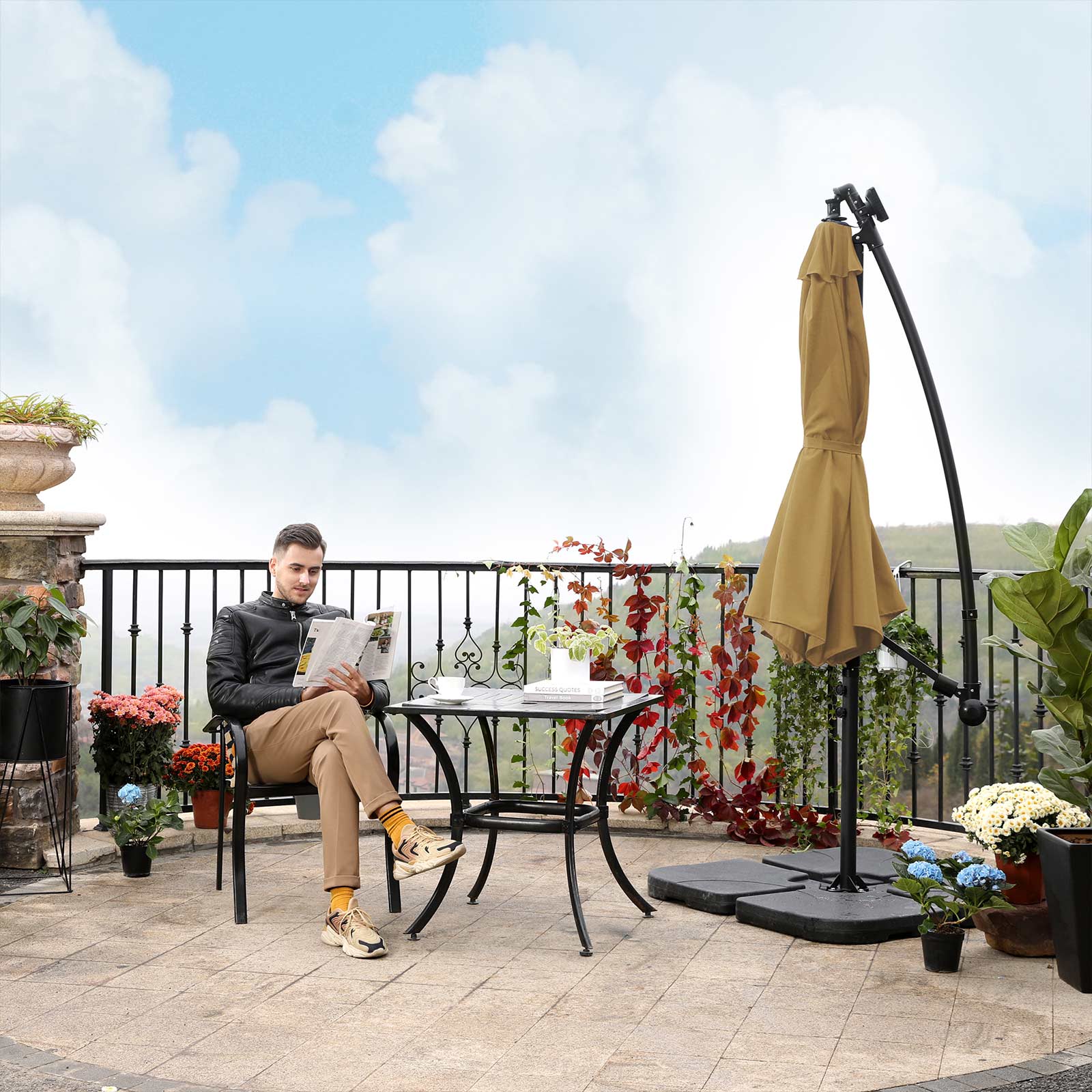 Cantilever Parasol - Fabric - Taupe