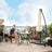 Cantilever Garden Patio Parasol - Fabric - Beige - Solar-Powered LED Lights