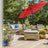 Patio Sun Umbrella - Polyester - Red - UV50+