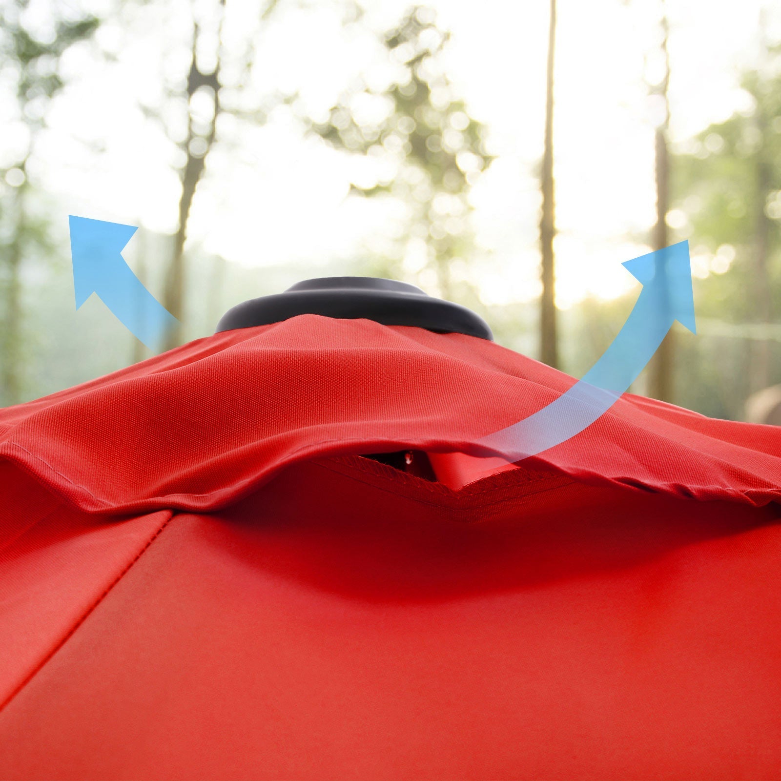 Patio Sun Umbrella - Polyester - Red - UV50+