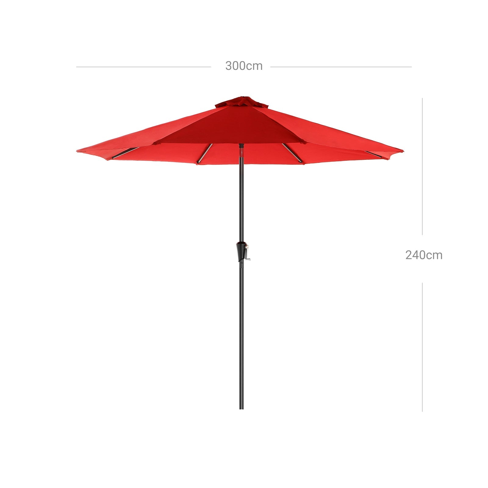 Patio Sun Umbrella - Polyester - Red - UV50+