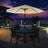 Garden Parasol Umbrella - Fabric - Beige - Solar-Powered LED Lights