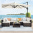 Cantilever Parasol - Fabric - Beige - 3 x 3 m