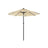 Patio Parasol Umbrella - Polyester - Beige - 2.7 m with Solar-Powered LED Lights