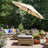 Patio Parasol Umbrella - Polyester - Beige - 2.7 m with Solar-Powered LED Lights