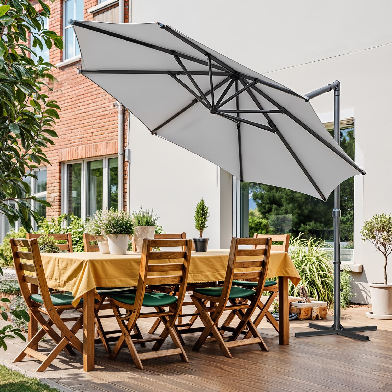 Patio Parasol - Fabric - Dove Grey - 3 m