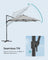 Garden Parasol Umbrella - Fabric - Multicolor - 28 Solar Powered LED Lights