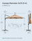 Garden Parasol Umbrella - Fabric - Camel Brown - 3 m