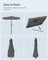 Patio Umbrella - 2 x 1.5m - Steel Frame - UPF 50+