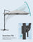 Cantilever Garden Parasol - Fabric - Dove Grey - UPF 50+