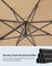 Cantilever Garden Parasol - Fabric - Camel Brown - UPF 50+