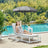 Beach Umbrella - Polyester - Grey - UPF 50+ Sun Protection with Tilt Mechanism