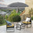 Beach Umbrella - Polyester - Grey - UPF 50+ Sun Protection with Tilt Mechanism