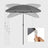 Beach Umbrella - Polyester - Grey - UPF 50+ Sun Protection with Tilt Mechanism