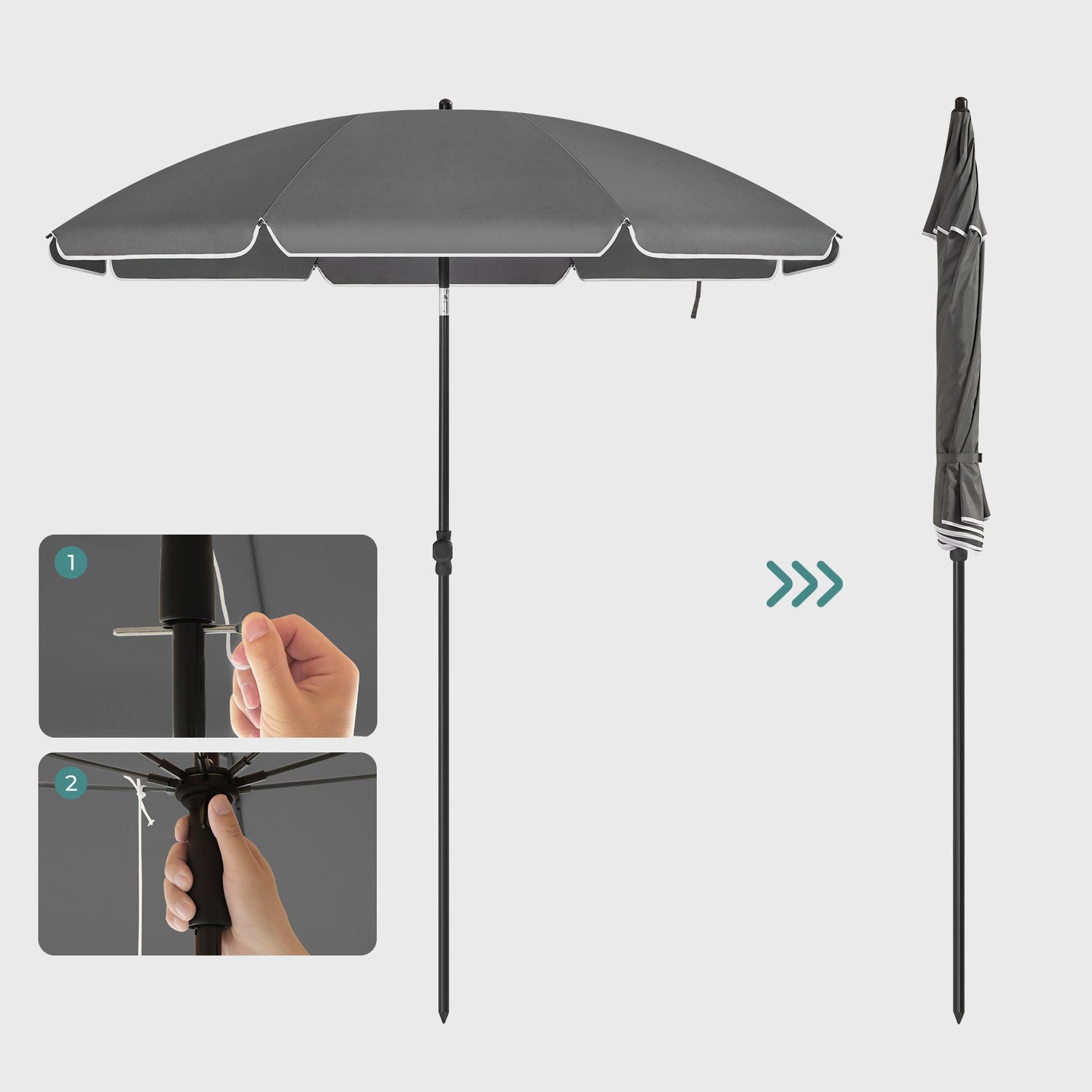 Beach Umbrella - Polyester - Taupe