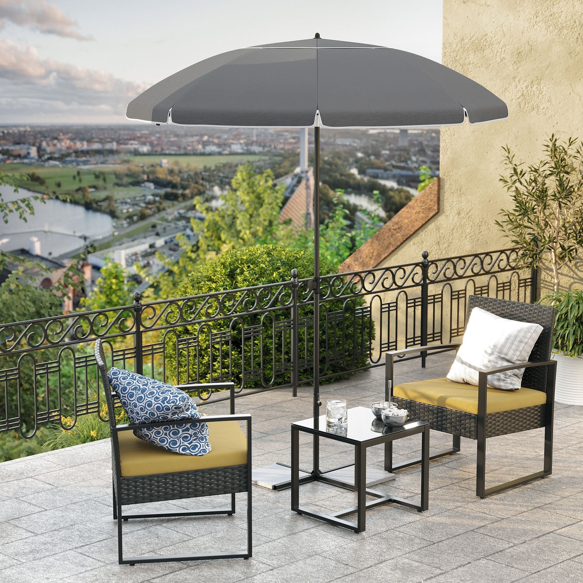 Beach Umbrella - Polyester - Taupe