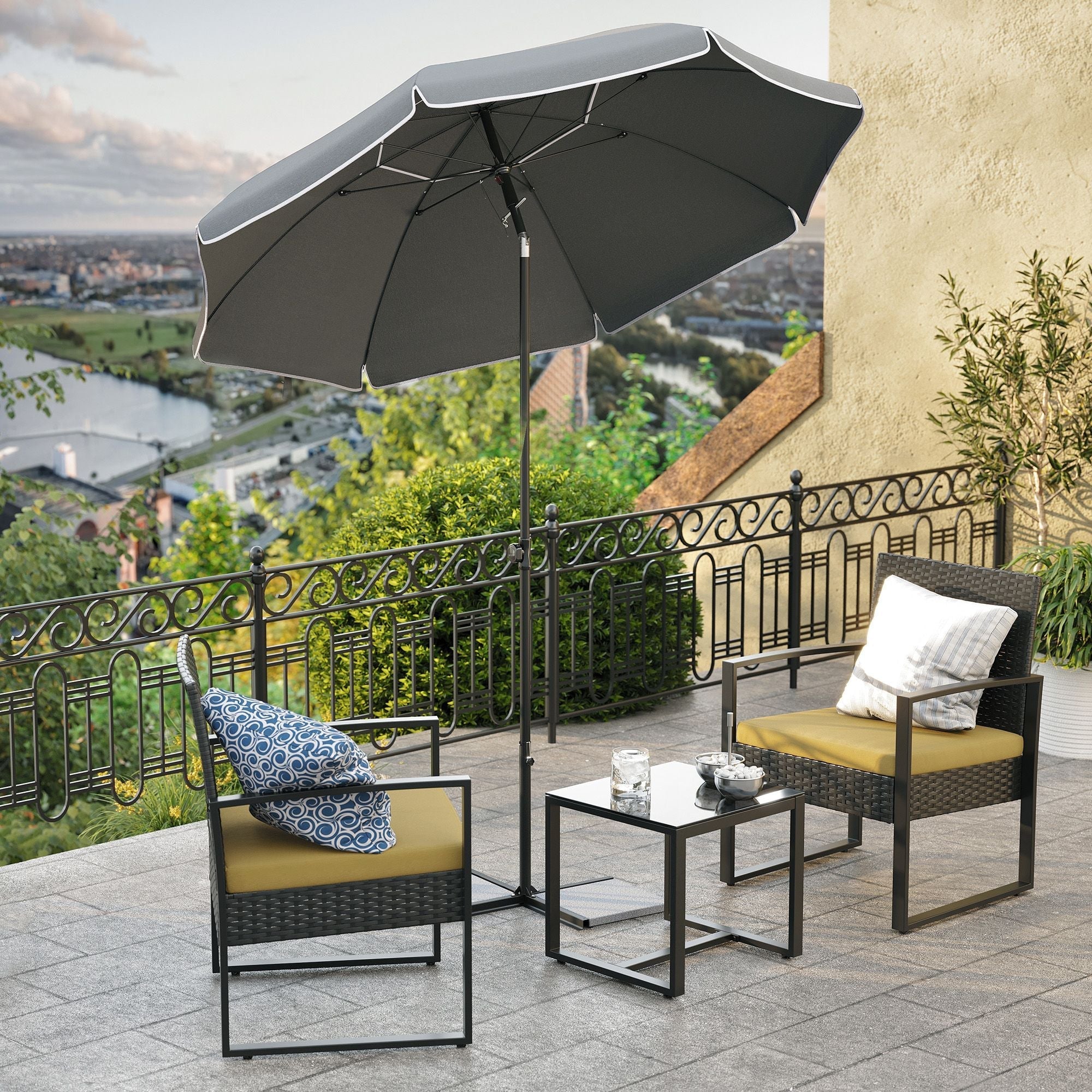 Beach Umbrella - Polyester - Taupe