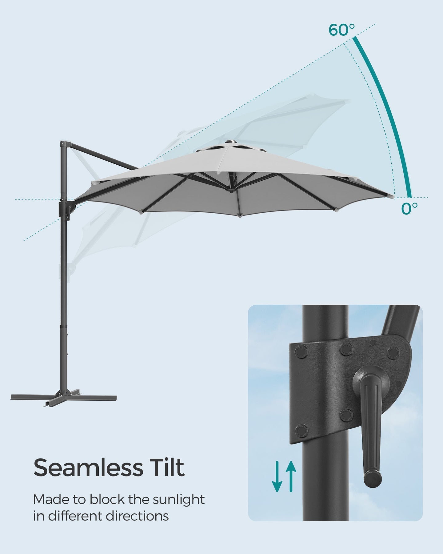Garden Parasol - Fabric - Dove Grey - UPF 50+