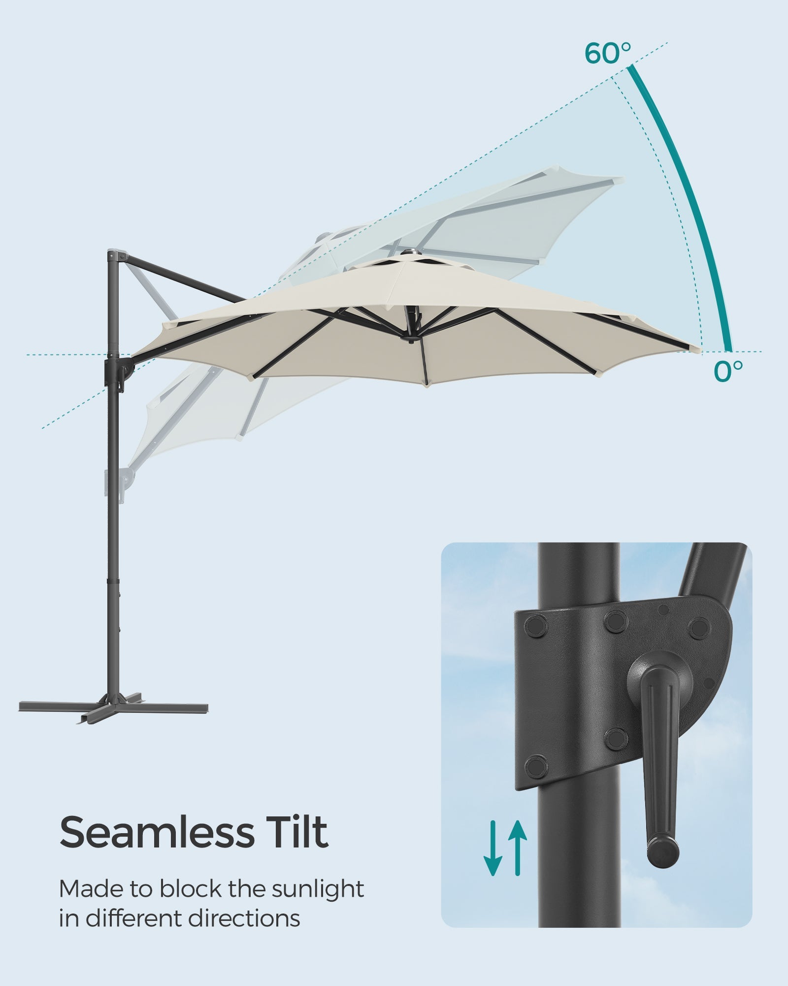 Garden Parasol - Fabric - Cream White - UPF 50+