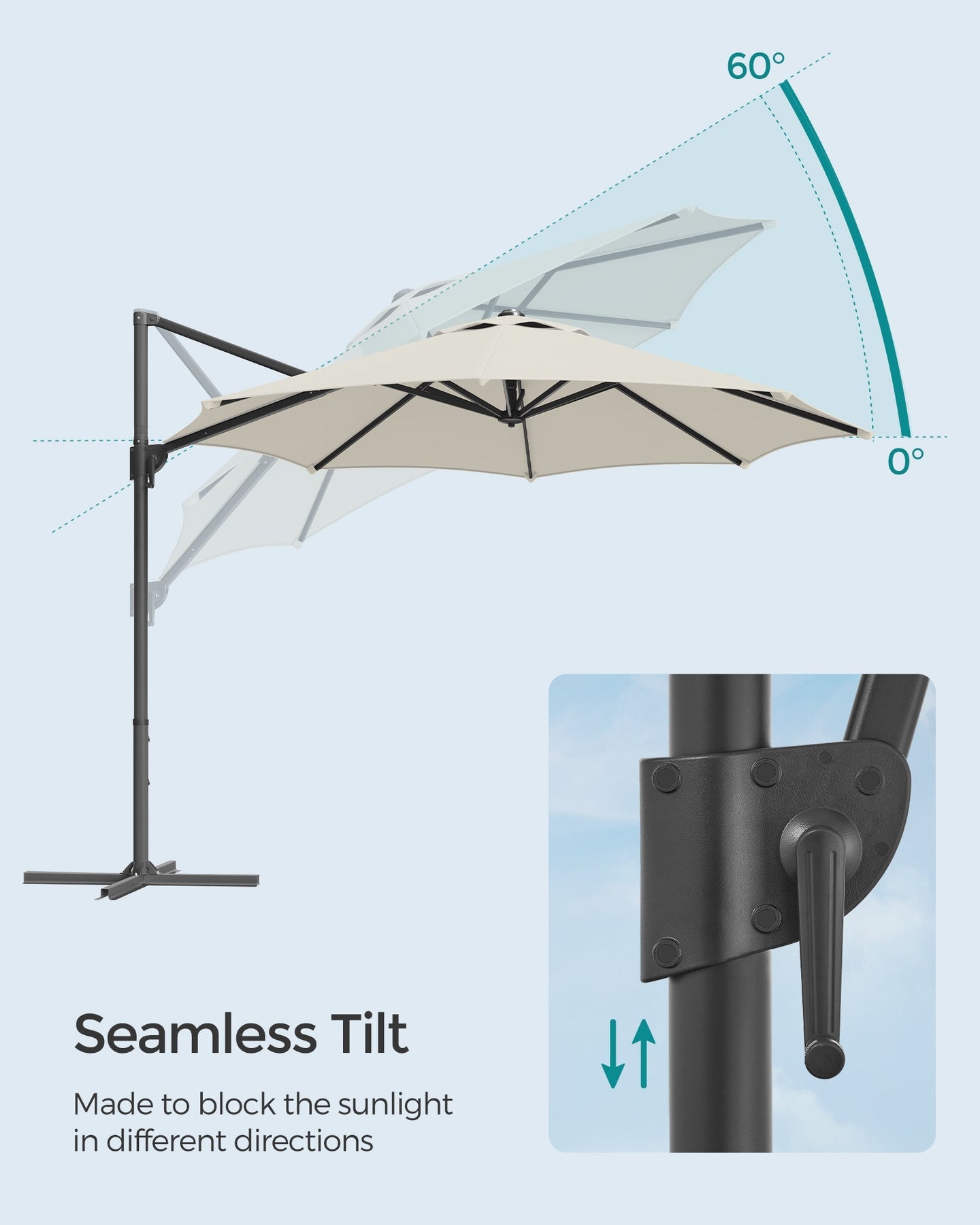 Garden Parasol - Fabric - Cream White - UPF 50+