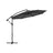 Cantilever Garden Parasol - Fabric - Grey - 3 m with Crank and UPF 50+ Sun Protection