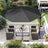 Cantilever Garden Parasol - Fabric - Grey - 3 m with Crank and UPF 50+ Sun Protection