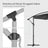 Cantilever Garden Parasol - Fabric - Grey - 3 m with Crank and UPF 50+ Sun Protection