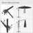 Cantilever Garden Parasol - Fabric - Grey - 3 m with Crank and UPF 50+ Sun Protection
