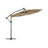 Cantilever Garden Parasol - Fabric - Red - Solar-Powered LED Lights
