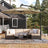 Cantilever Patio Umbrella - Fabric - Red - Solar-Powered LED Lights
