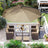 Cantilever Patio Umbrella - Fabric - Red - Solar-Powered LED Lights