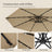 Cantilever Patio Umbrella - Fabric - Red - Solar-Powered LED Lights