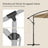 Cantilever Patio Umbrella - Fabric - Red - Solar-Powered LED Lights