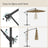Cantilever Patio Umbrella - Fabric - Red - Solar-Powered LED Lights