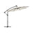 Cantilever Garden Parasol - Fabric - Red - Solar-Powered LED Lights