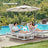 Cantilever Garden Parasol - Fabric - Red - Solar-Powered LED Lights