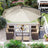Cantilever Garden Parasol - Fabric - Red - Solar-Powered LED Lights