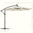 Cantilever Garden Parasol - Fabric - Red - Solar-Powered LED Lights
