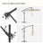 Cantilever Garden Parasol - Fabric - Red - Solar-Powered LED Lights