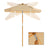 Garden Parasol - Wood - Beige - 2m with UPF 50+ Protection and Tilt Feature