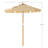 Garden Parasol - Wood - Beige - 2m with UPF 50+ Protection and Tilt Feature