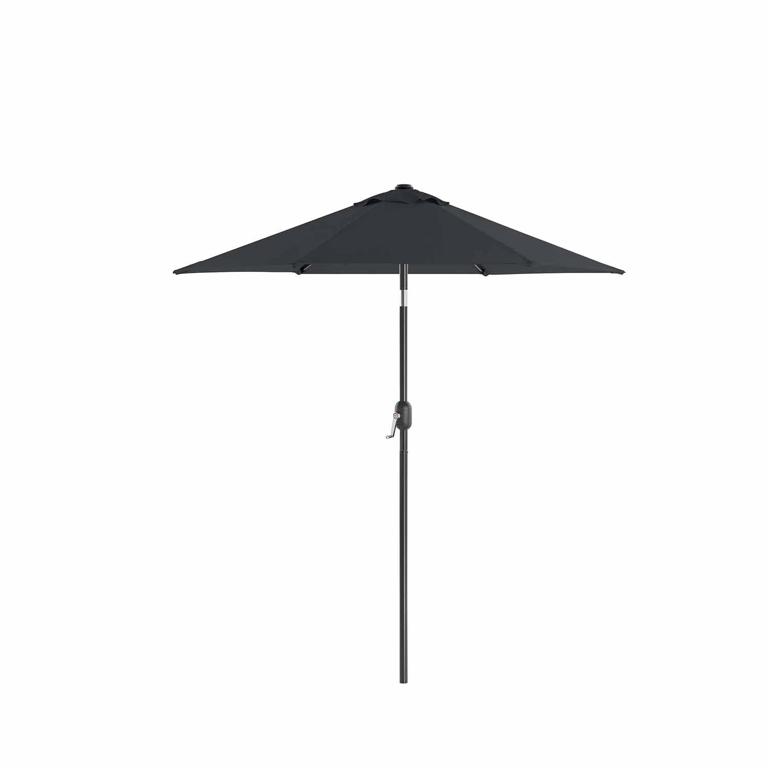 Adjustable Parasol Umbrella - Metal - Grey - 2 m with UPF 50+ Protection and Tiltable Feature