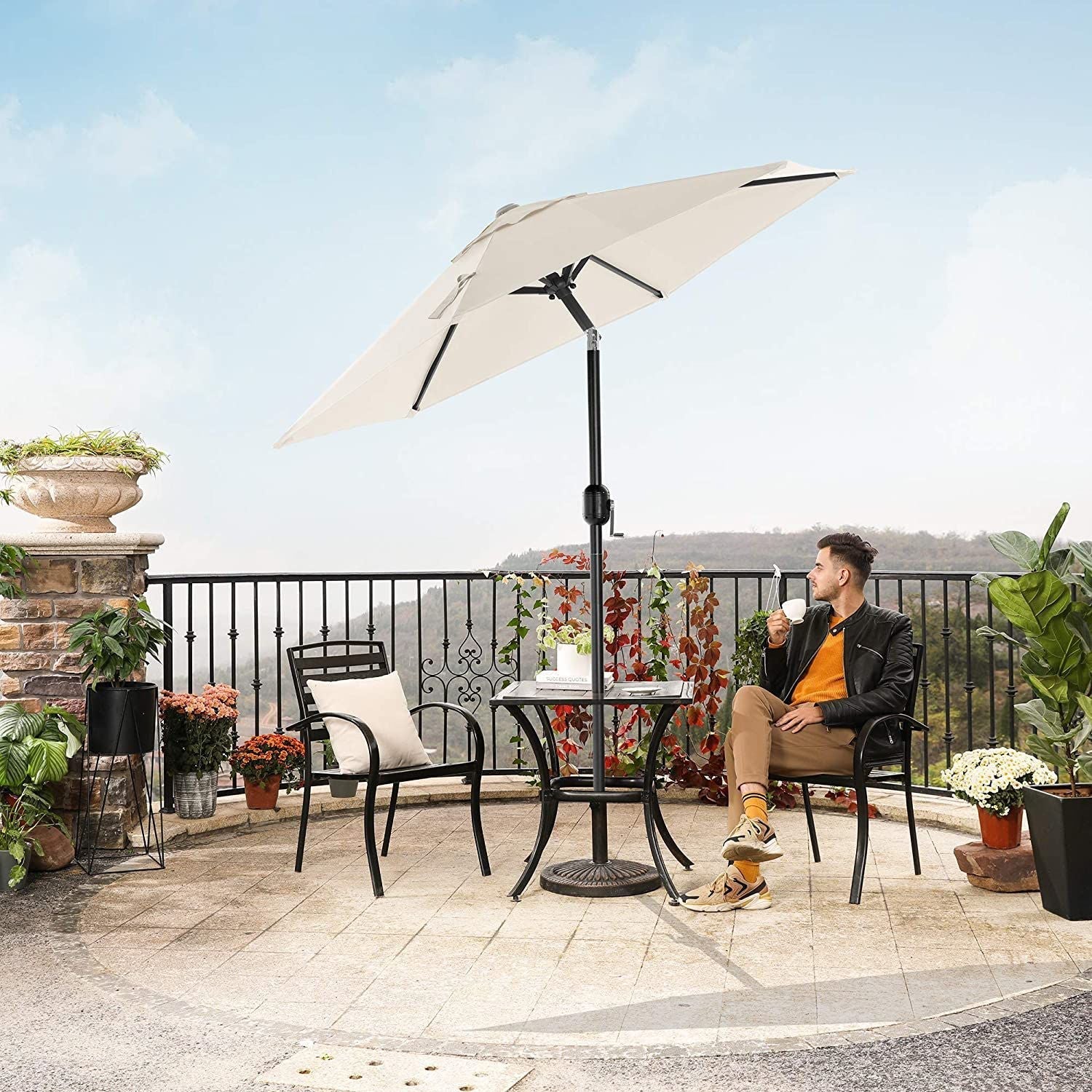 Parasol Umbrella - Metal - Grey - UPF 50+ Protection
