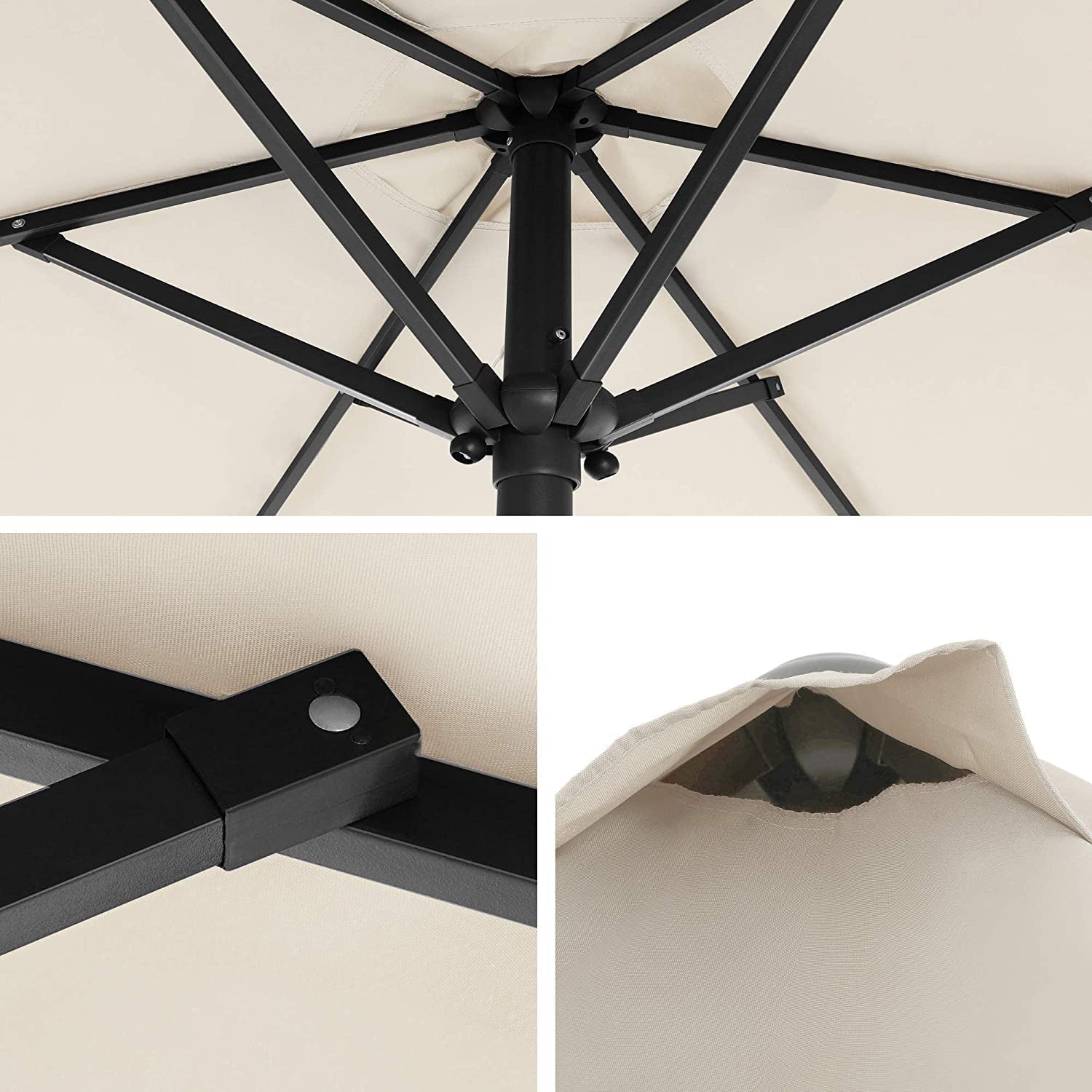 Parasol Umbrella - Metal - Grey - UPF 50+ Protection