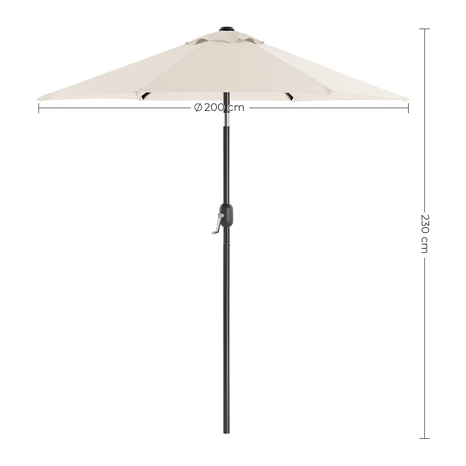 Parasol Umbrella - Metal - Grey - UPF 50+ Protection